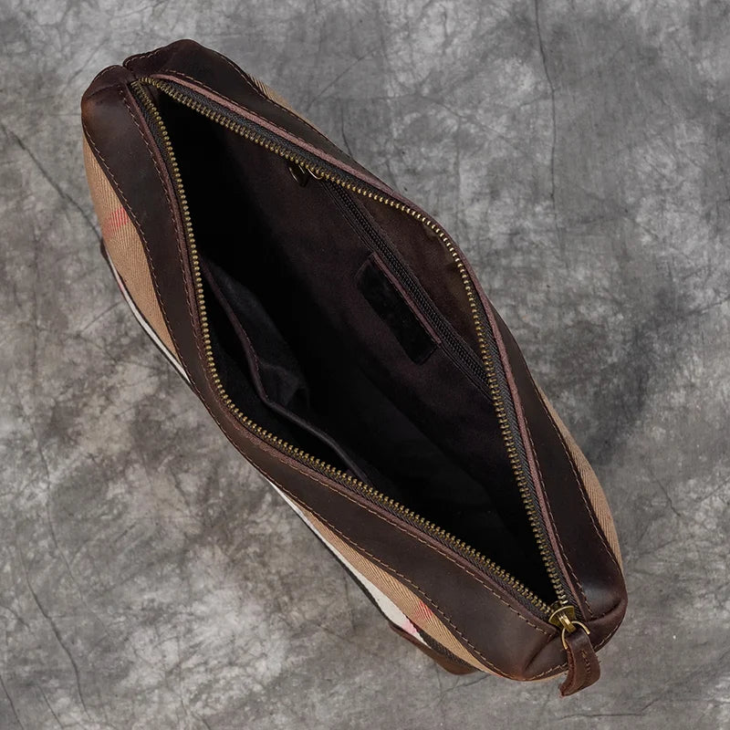 Women's Crazy Horse Leather Tote with Removable Clutch