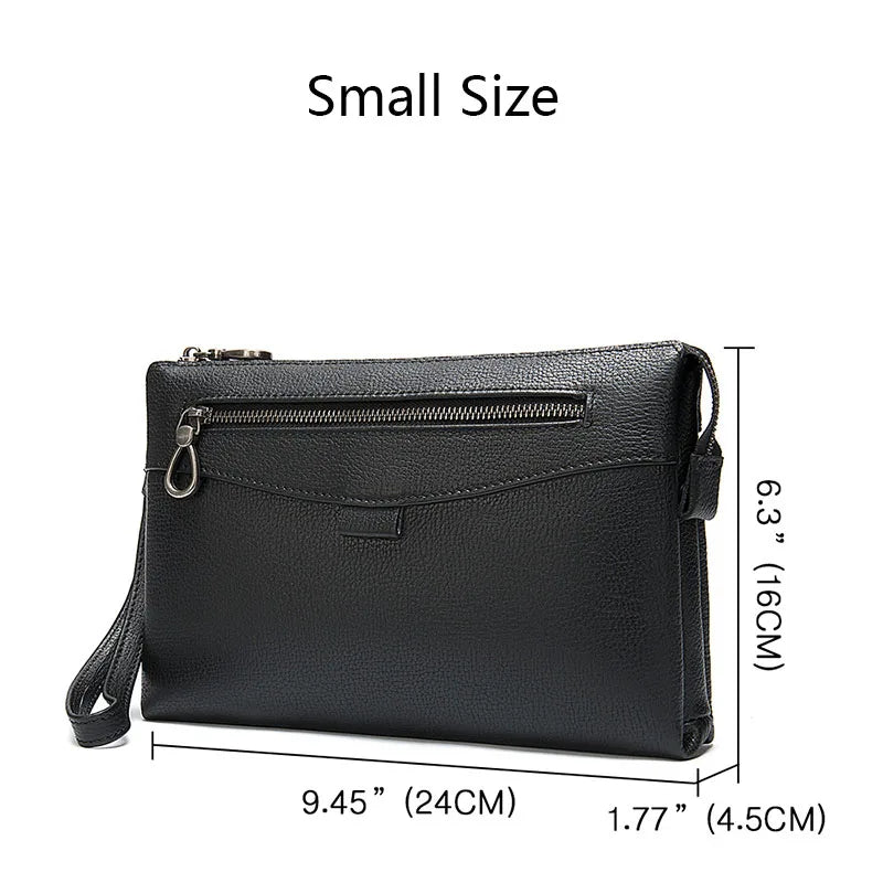 Men's Genuine Leather Clutch Wallet 7.9" iPad Soft Leather Hand Purse