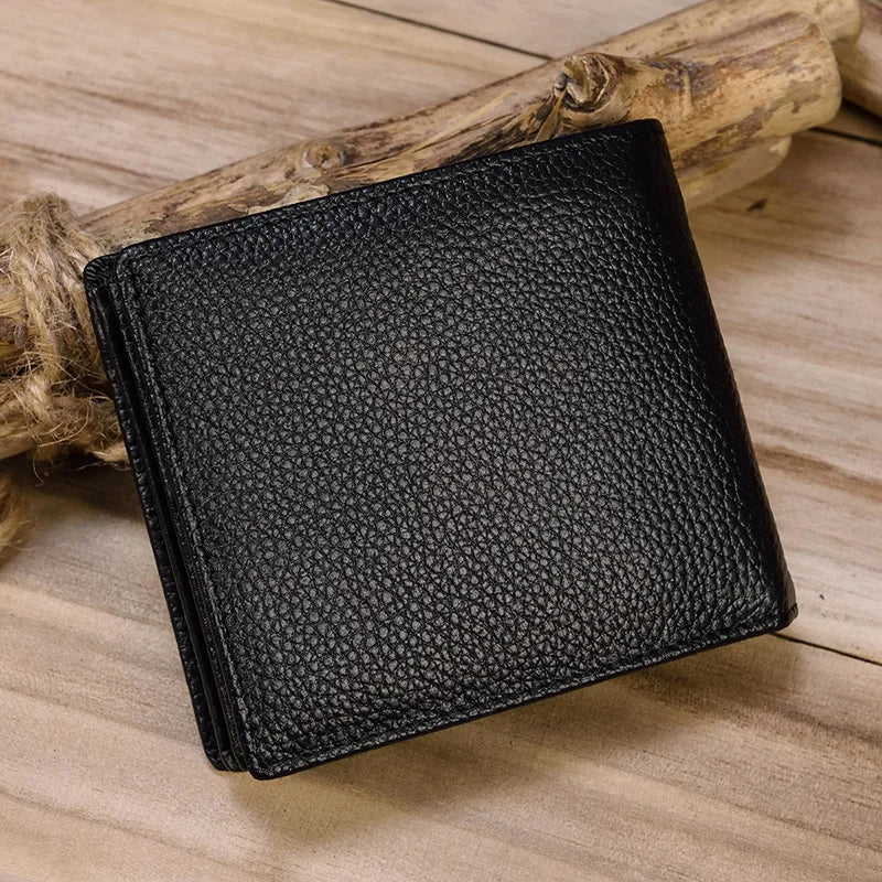 Soft Genuine Leather Wallet Short Purse with Card Pockets Clutch