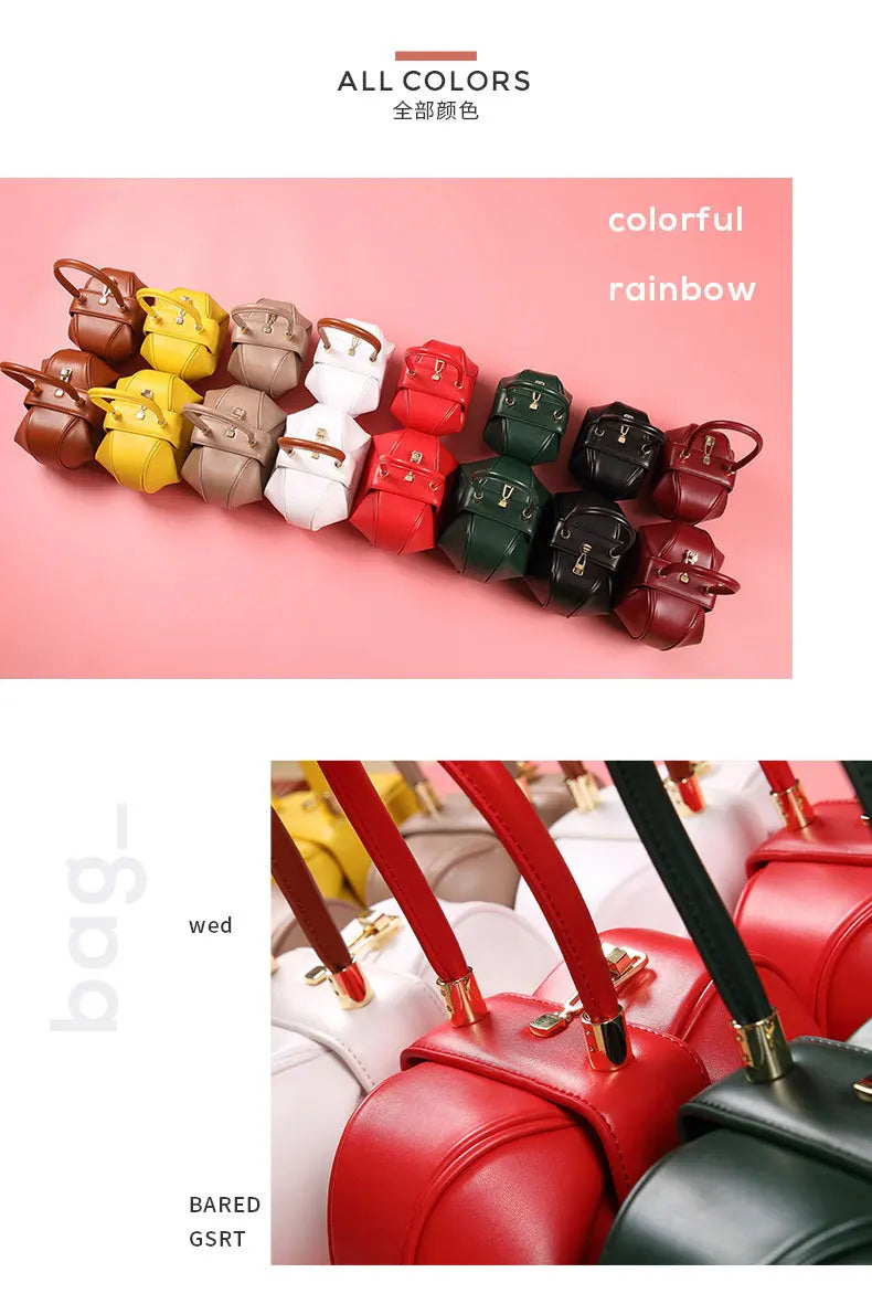 Women's Leather Dumpling Clutch - Khaki