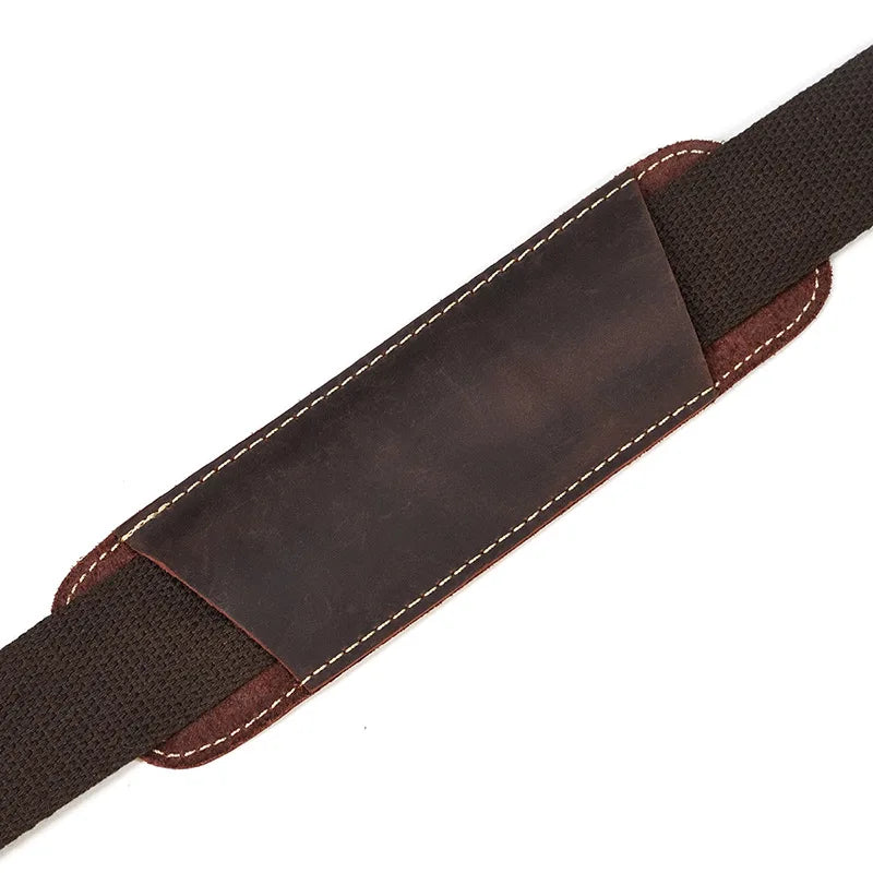 Crazy Horse Leather Messenger Briefcase for Men - 15 Inch Laptop Bag