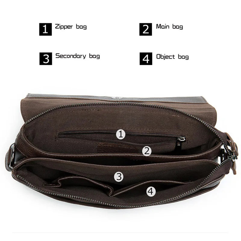 Men's Genuine Leather Clutch Wallet Double Zipper Business Bag Hand Purse