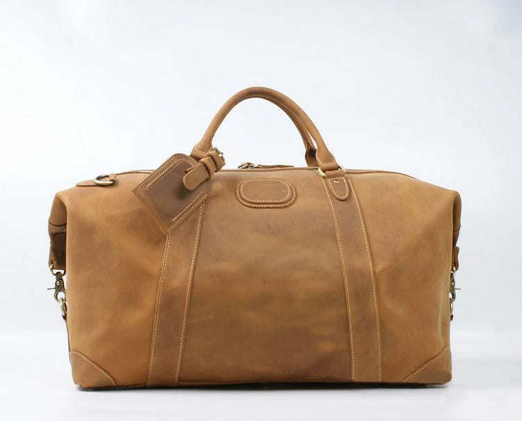Leather Duffle Bag Men's Overnight Travel Weekender
