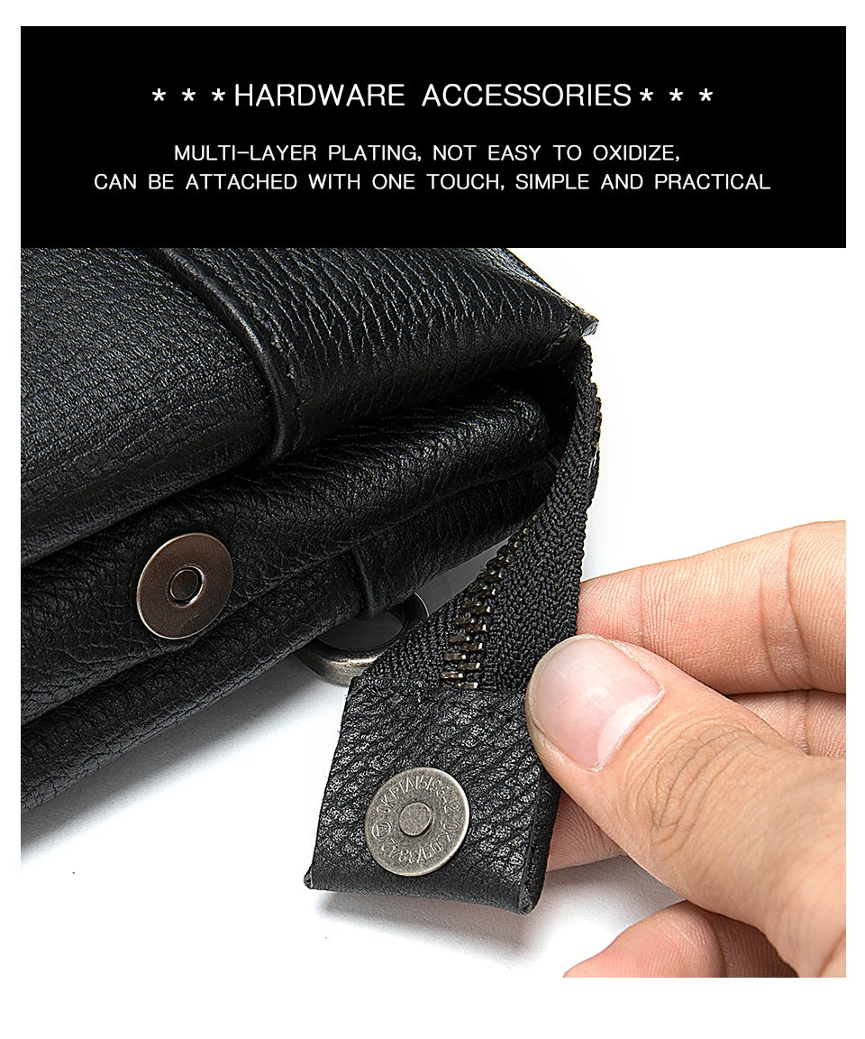 Men's Genuine Leather Clutch Wallet 7.9" iPad Soft Leather Hand Purse