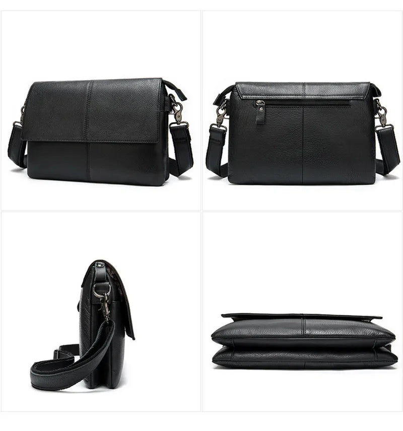 Men's Genuine Leather Clutch Wallet Double Zipper Business Bag Hand Purse