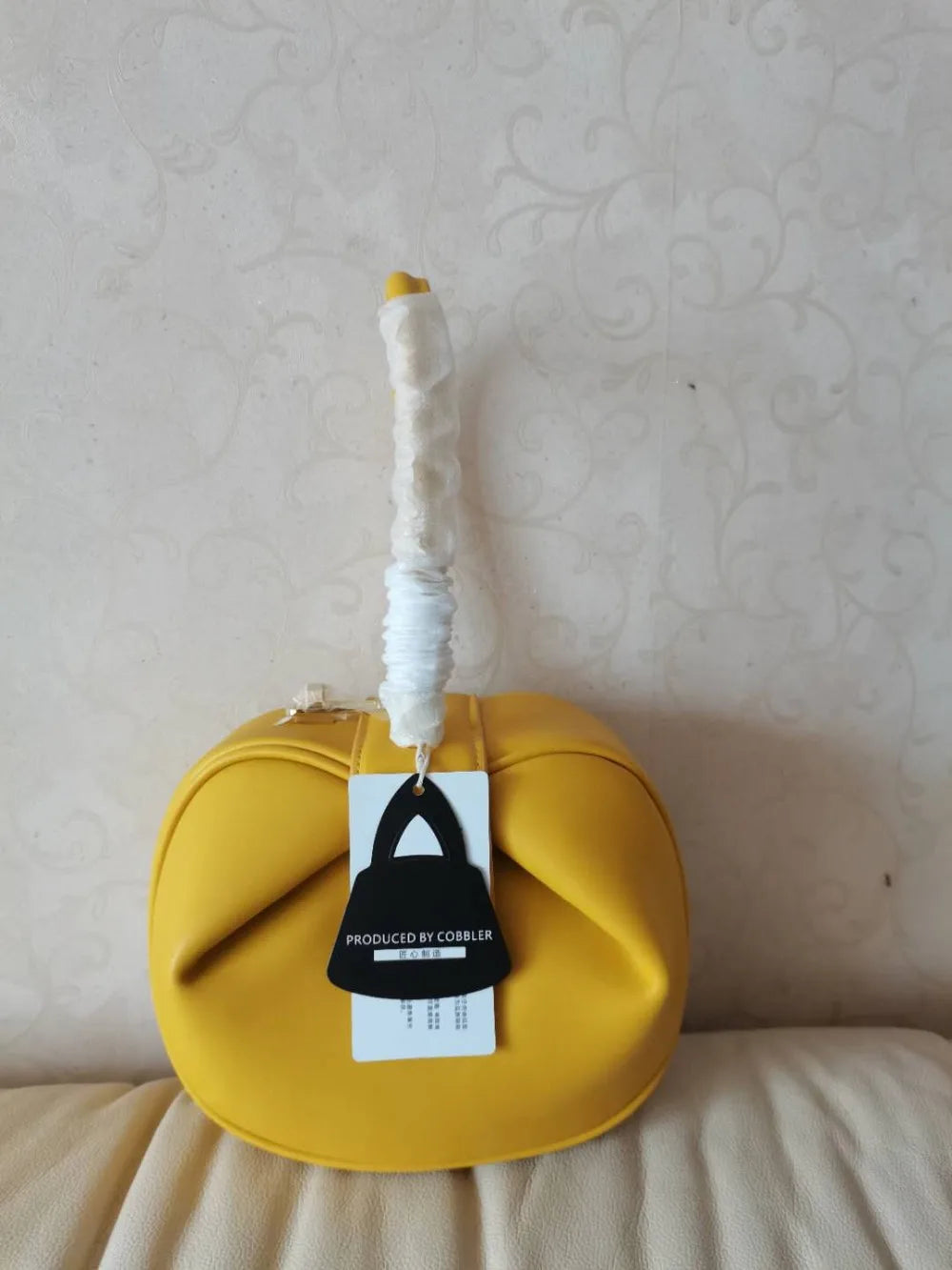 Women's Leather Dumpling Clutch - Khaki