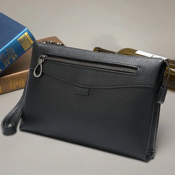 Men's Genuine Leather Clutch Wallet 7.9" iPad Soft Leather Hand Purse