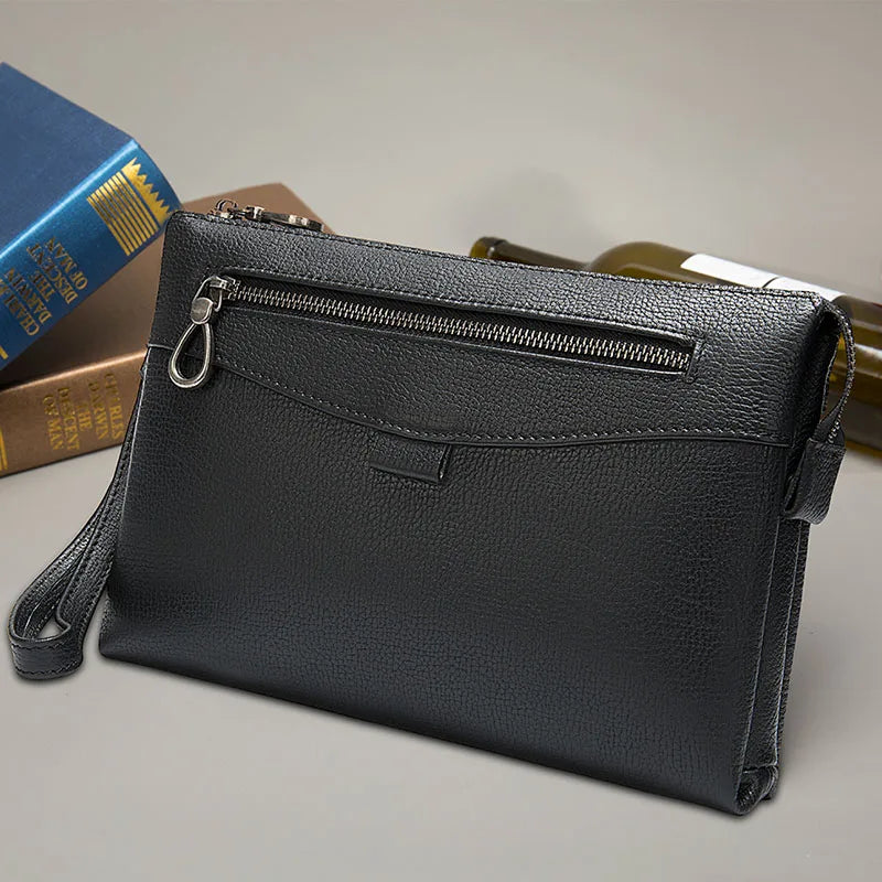 Men's Genuine Leather Clutch Wallet 7.9" iPad Soft Leather Hand Purse