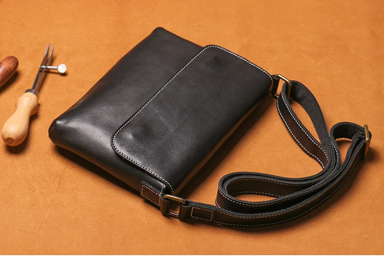 Leather Crossbody Bag – Cowhide Shoulder Bag Magnetic Closure
