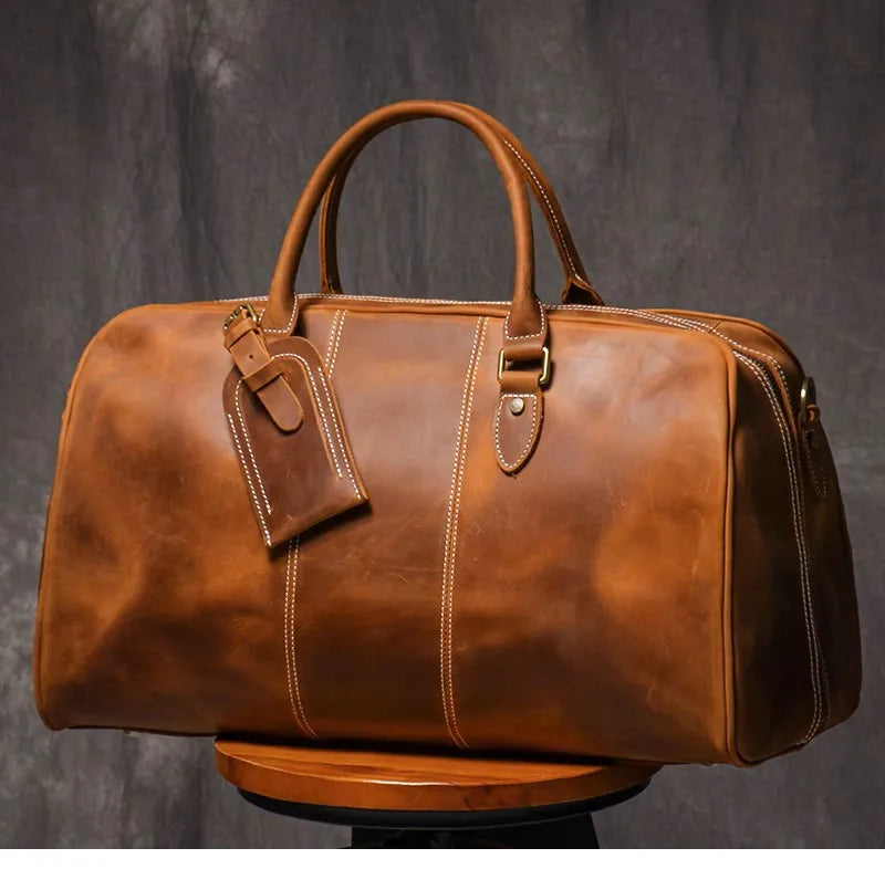Leather Travel Tote with 14-Inch Laptop Compartment