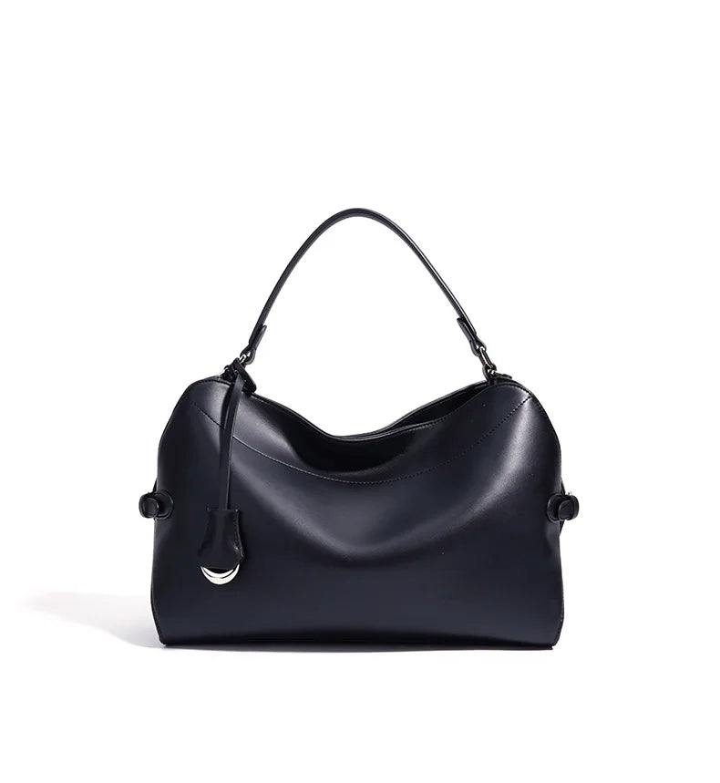 Beige Split Leather Business Tote | KQ Premium