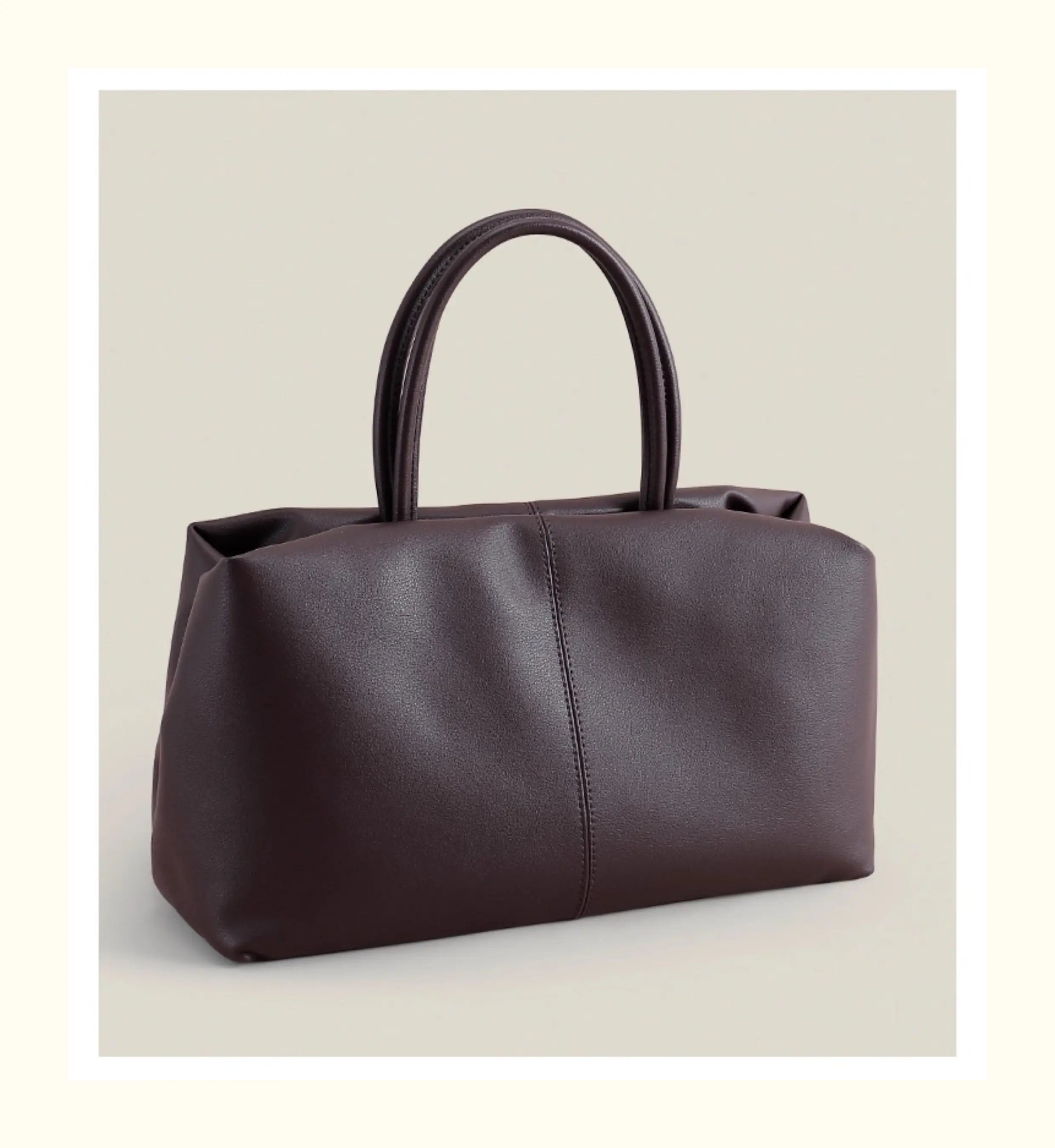 Black Coffee Cloud Tote - Cowhide Travel Handbag