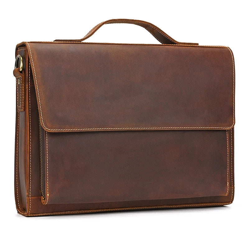 Leather Shoulder Bag for Men Crossbody Sling Bag with iPad Pocket