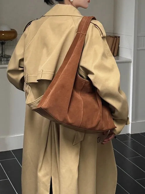 Grey Nubuck Suede Travel Tote - Large Capacity | KQ Premium