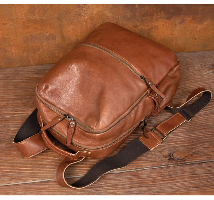 Leather Backpack – Large Capacity Travel & Laptop Bag 15.6 Inch