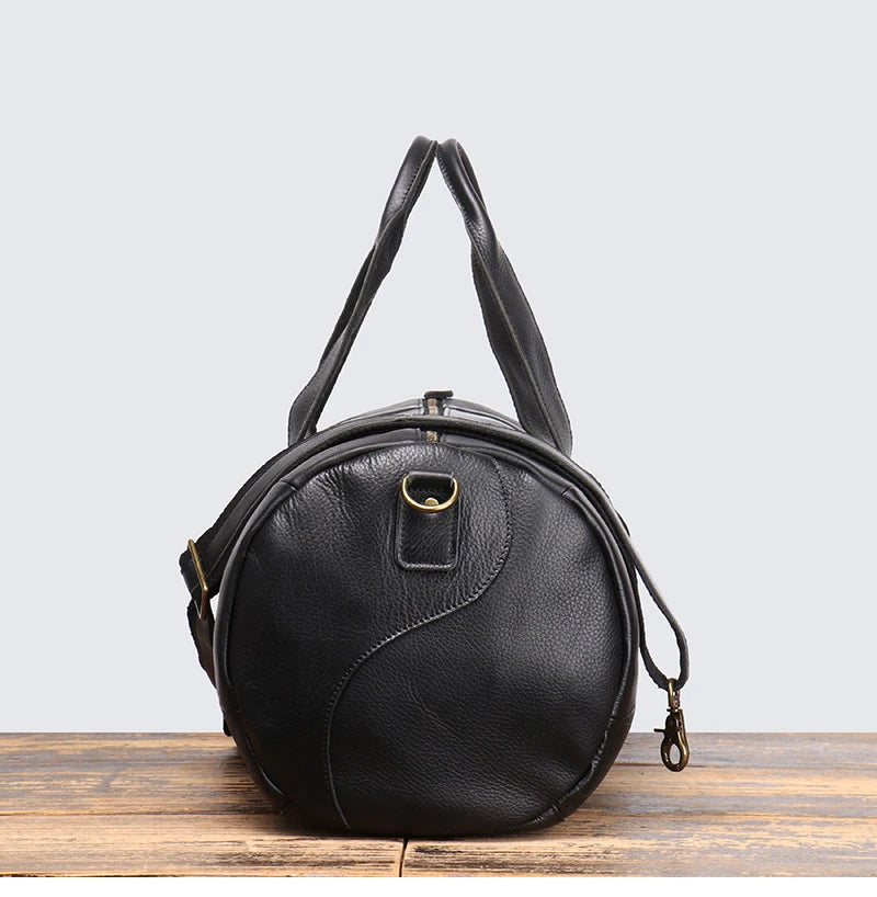 Leather Duffel Bag – Vintage Weekender Travel & Gym Tote