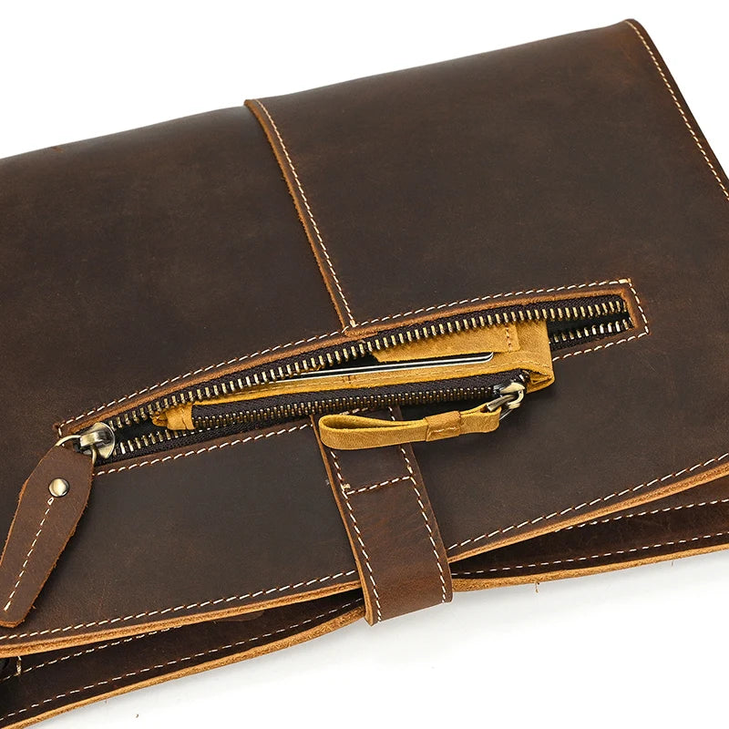 Men's Leather Clutch Wristlet 7.9" iPad Organizer