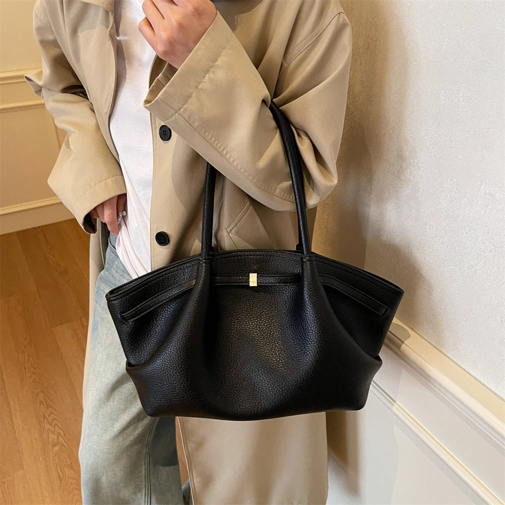 Women's Textured Leather Shoulder Tote