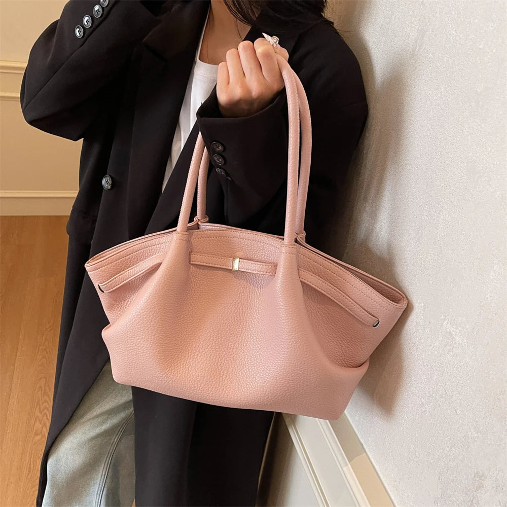 Women's Textured Leather Shoulder Tote