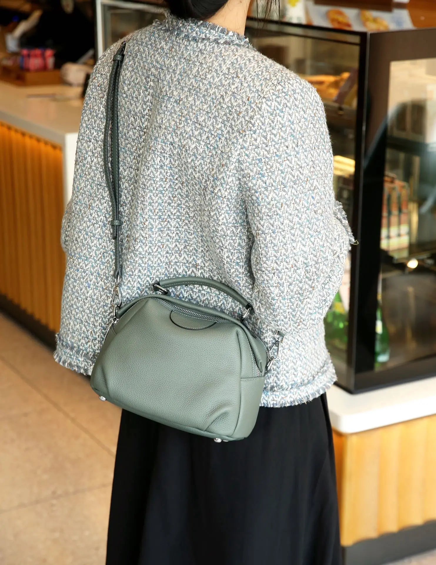 Apple Bucket Tote - Grey Coffee