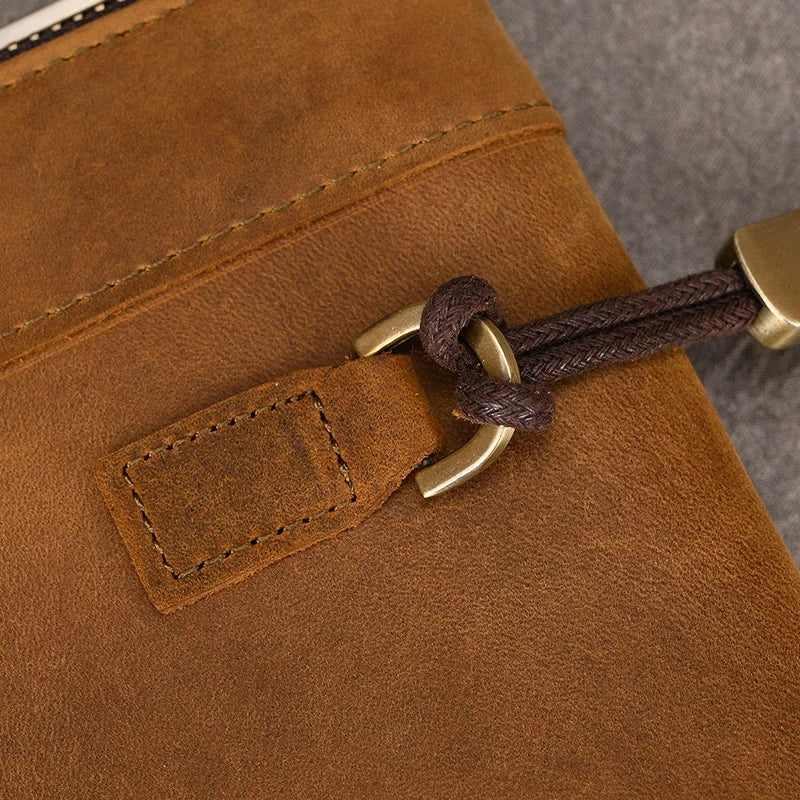 Men's Genuine Leather Clutch Wallet 7.9" iPad Soft Leather Hand Purse