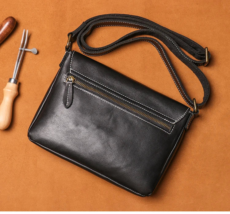 Leather Crossbody Bag – Cowhide Shoulder Bag Magnetic Closure