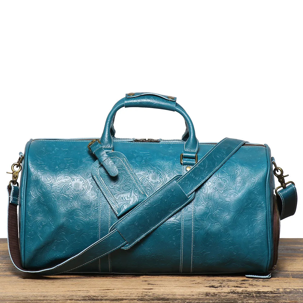 Leather Travel Duffel Bag – Large Capacity Weekend Gym Bag