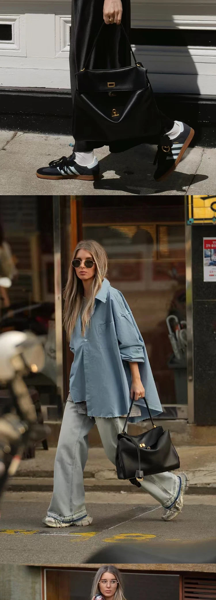 Leather Tote Bag – Large Capacity Shoulder Bag with Lock Closure