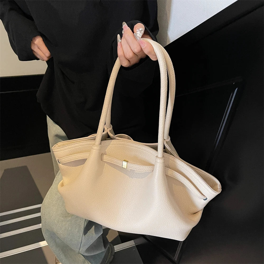 Women's Textured Leather Shoulder Tote