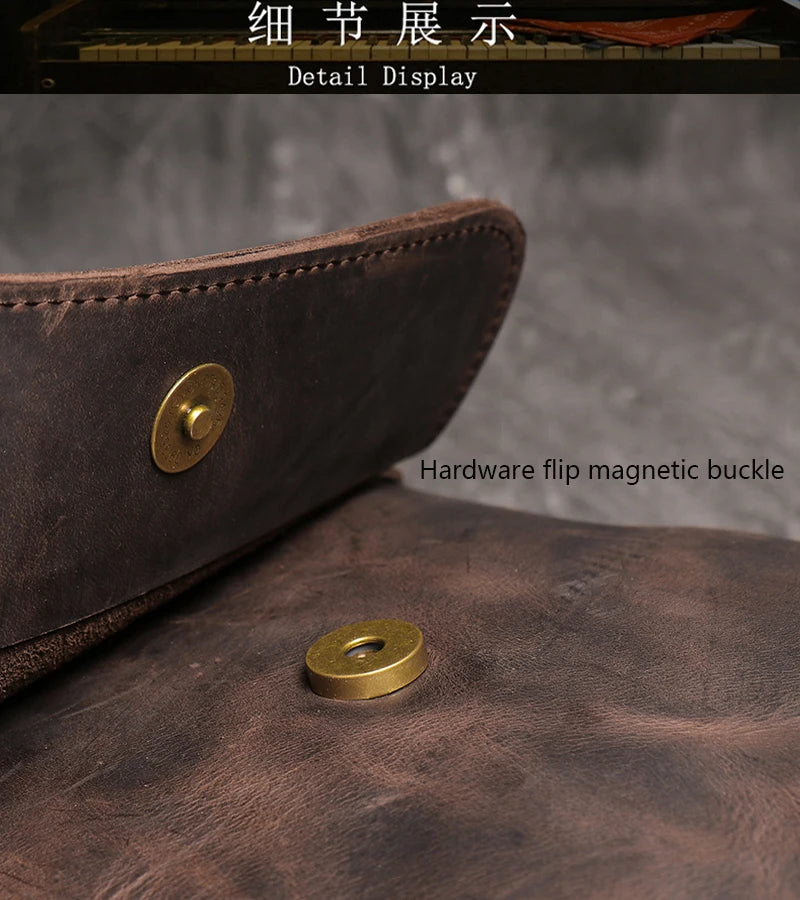 Leather Crossbody Bag – Compact Messenger with Adjustable Strap