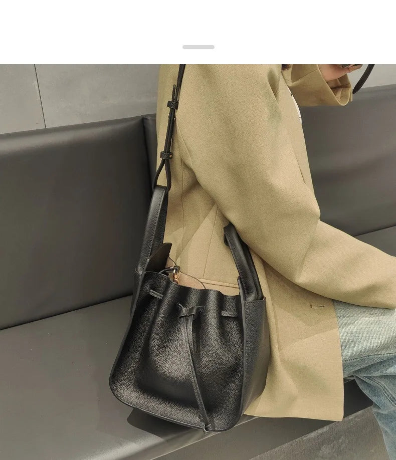 Black Leather Wings Trapeze Tote