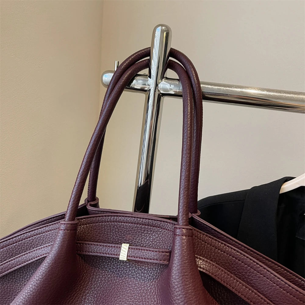 Women's Textured Leather Shoulder Tote