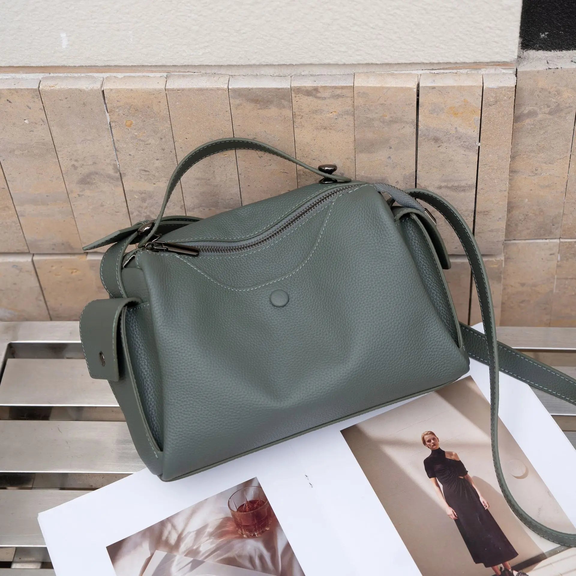 Beige Togo Leather Boston Tote - KQ Premium 2026