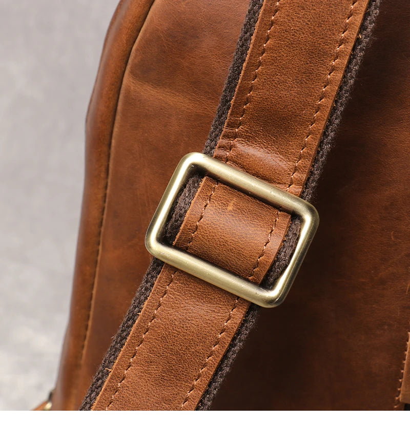 Leather Crossbody Bag – Vintage Sling Bag for iPad & Essentials