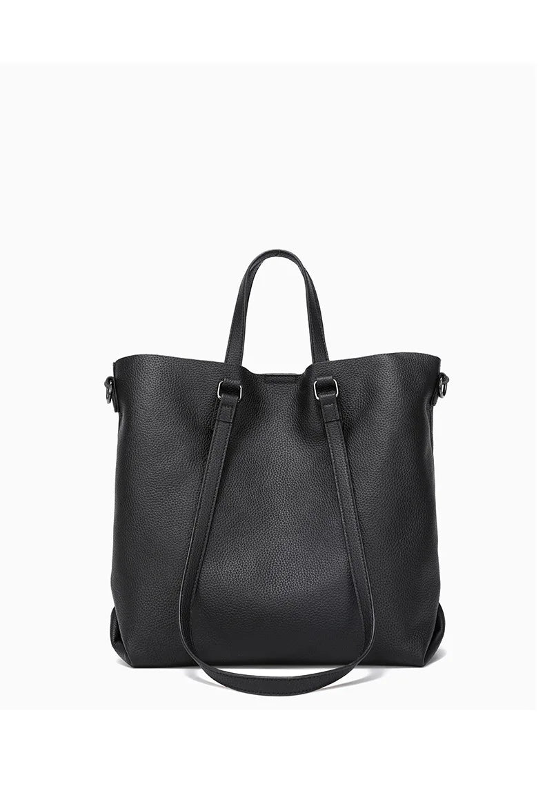 Black Cowhide Travel Tote - Large Capacity | KQ Premium