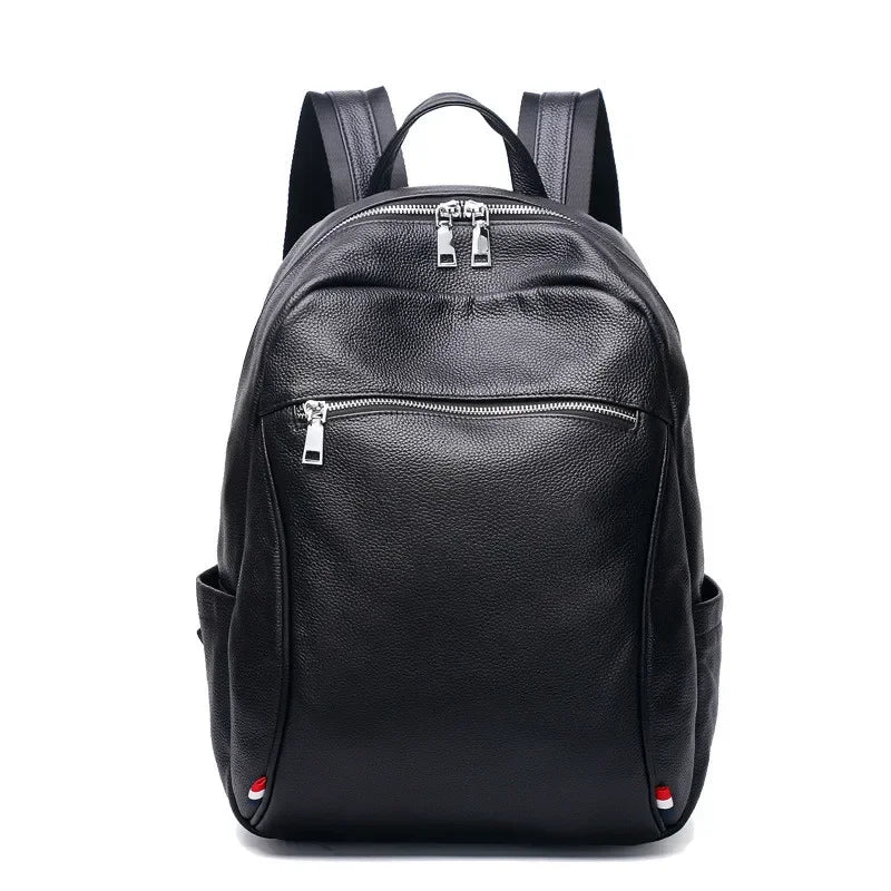 Black Leather Business Backpack 2026