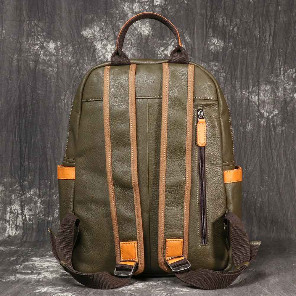 Leather Backpack with Laptop Compartment - 15 Inch Travel Bag
