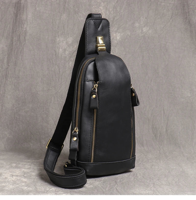 Leather Crossbody Bag – Vintage Sling Bag for iPad & Essentials