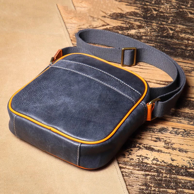 Genuine Leather Crossbody Bag with iPad Compartment