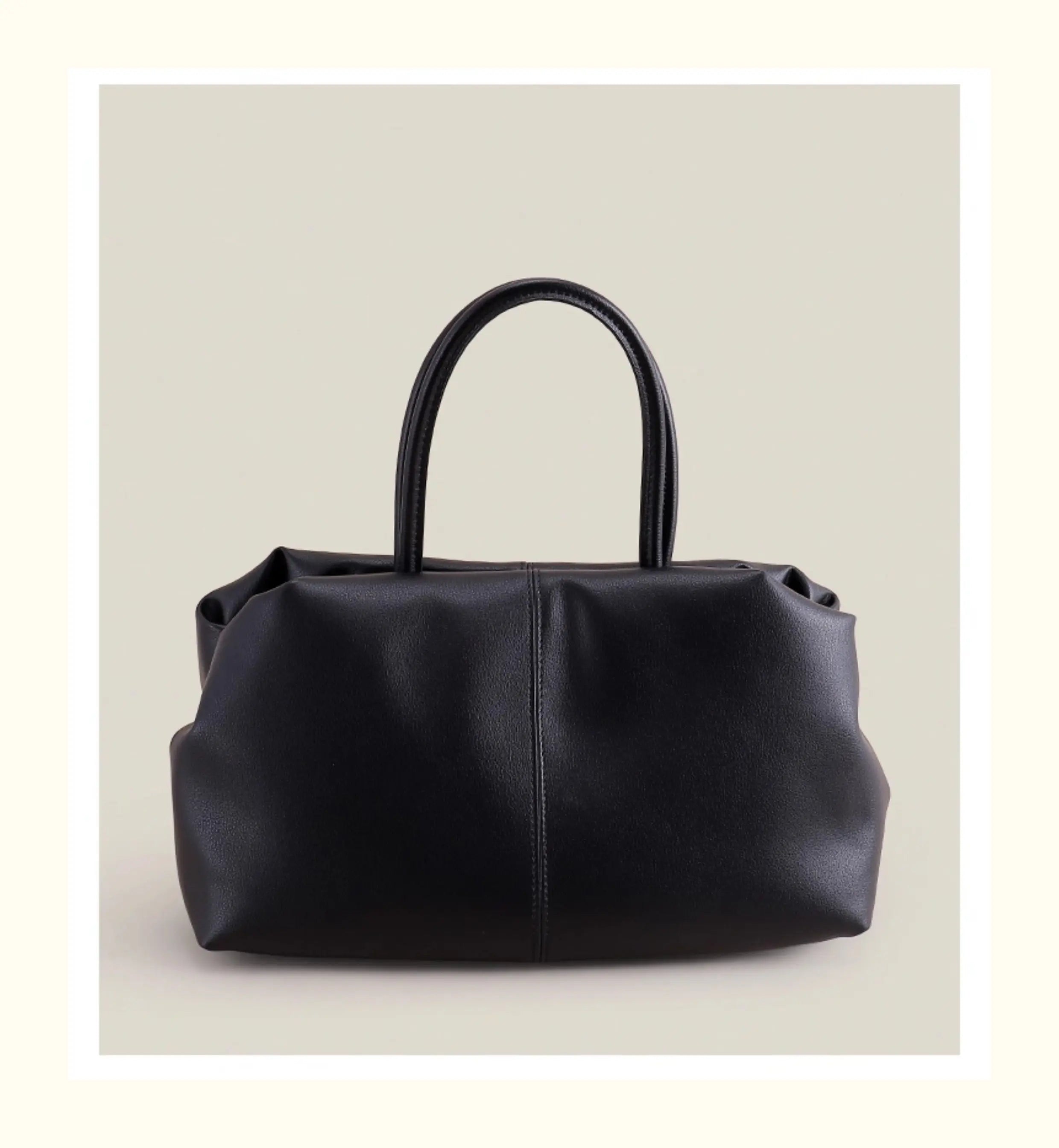 Black Coffee Cloud Tote - Cowhide Travel Handbag