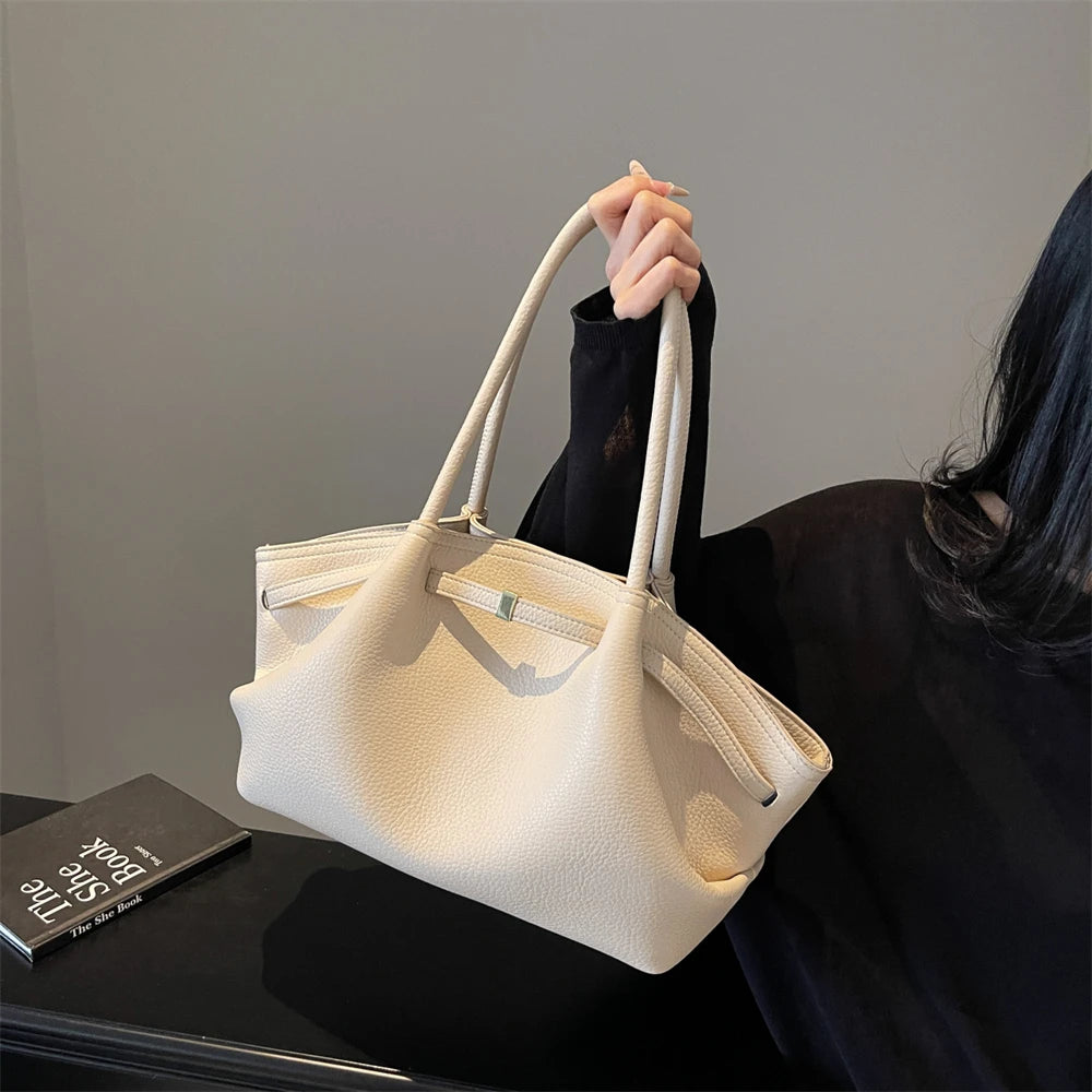 Women's Textured Leather Shoulder Tote