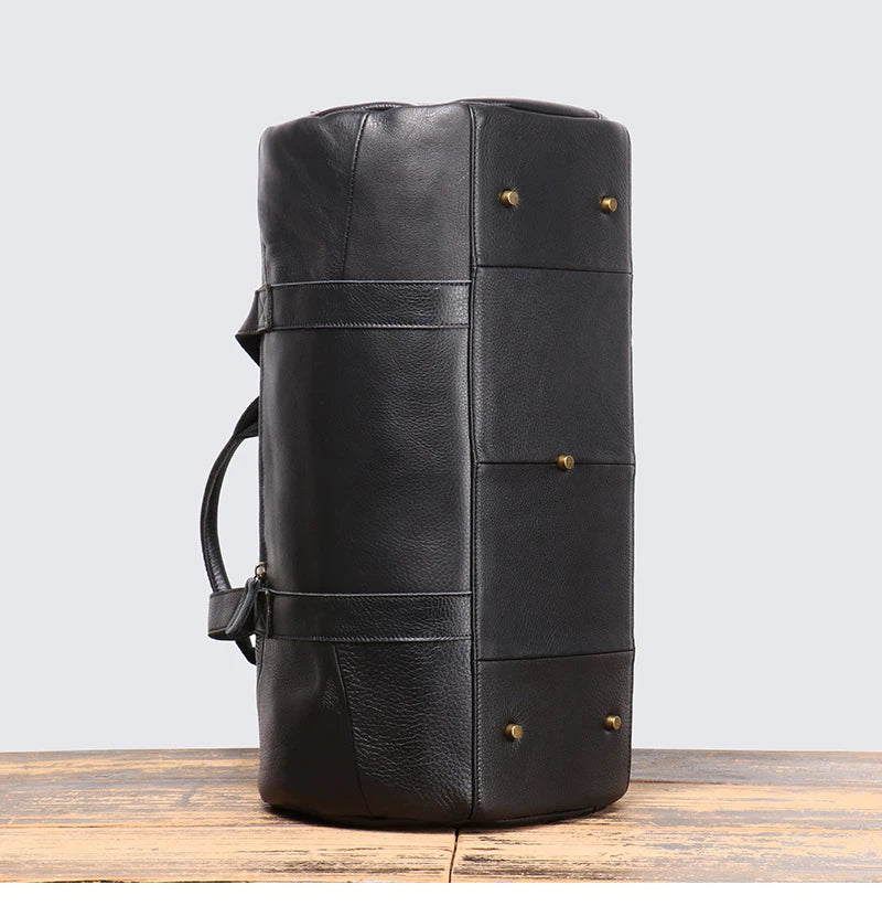 Leather Duffel Bag – Vintage Weekender Travel & Gym Tote