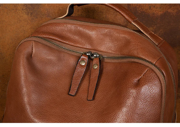 Leather Backpack – Large Capacity Travel & Laptop Bag 15.6 Inch