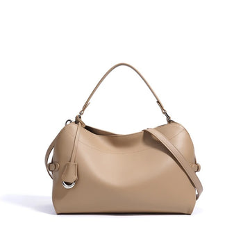 Beige Split Leather Business Tote | KQ Premium