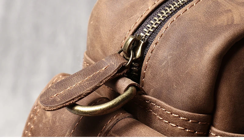 Crazy Horse Leather Briefcase with Laptop Compartment