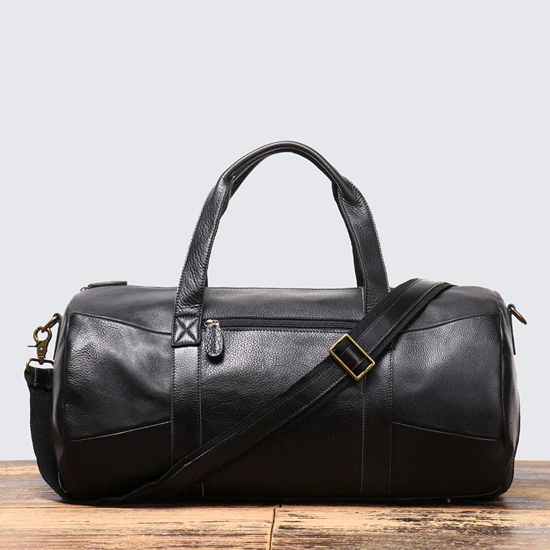 Leather Duffel Bag – Vintage Weekender Travel & Gym Tote