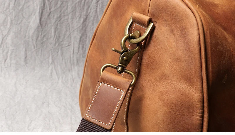 Leather Travel Duffel Bag - Large Capacity Carry-On Weekender