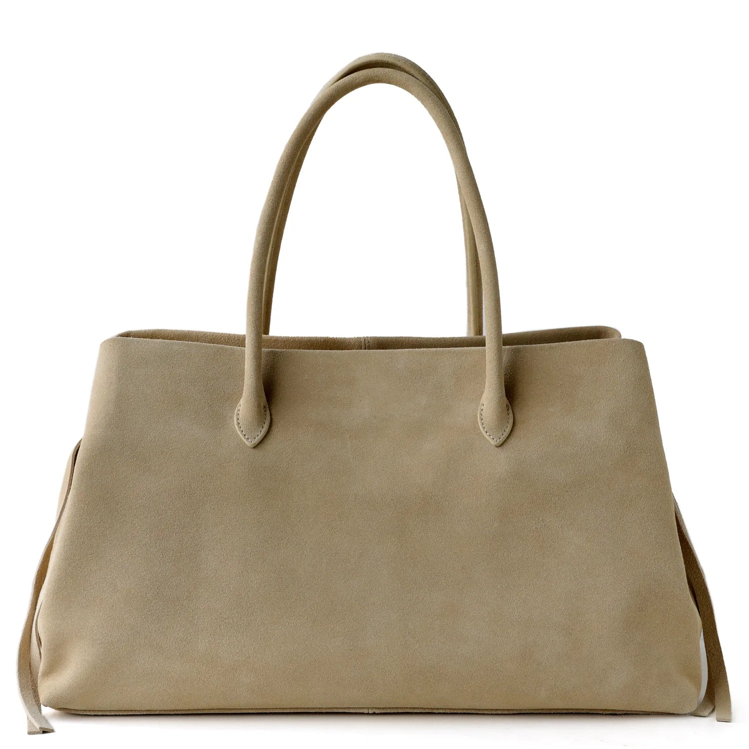Apricot Suede Multi-Layer Tote - Large Commuter Handbag