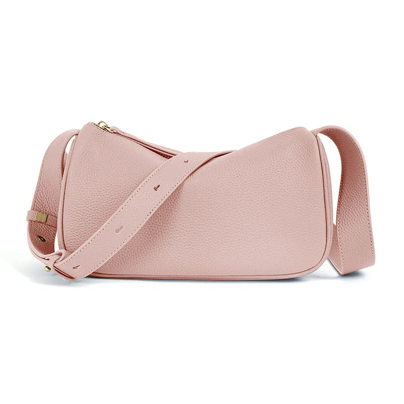 Beige Pink Leather Pochette | KQ Premium