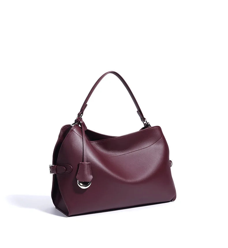 Beige Split Leather Business Tote | KQ Premium